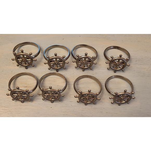 Napkin Ring Holders Nautical Ships Wheel (Set Of 8) - Picture 7 of 8